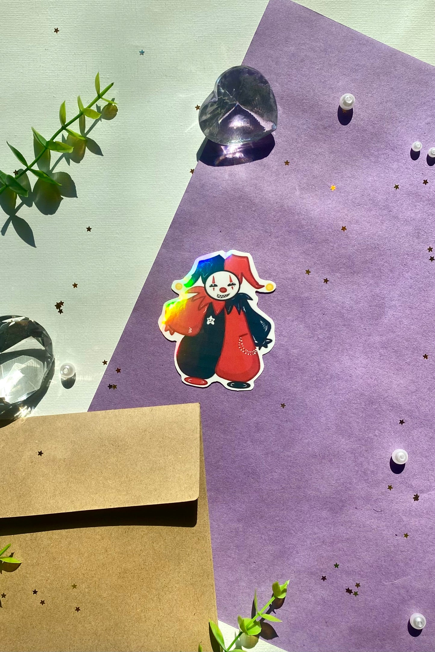 Holographic Clown Stickers