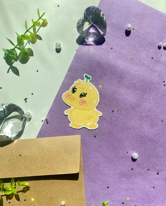 Holographic Baby Duck Sticker