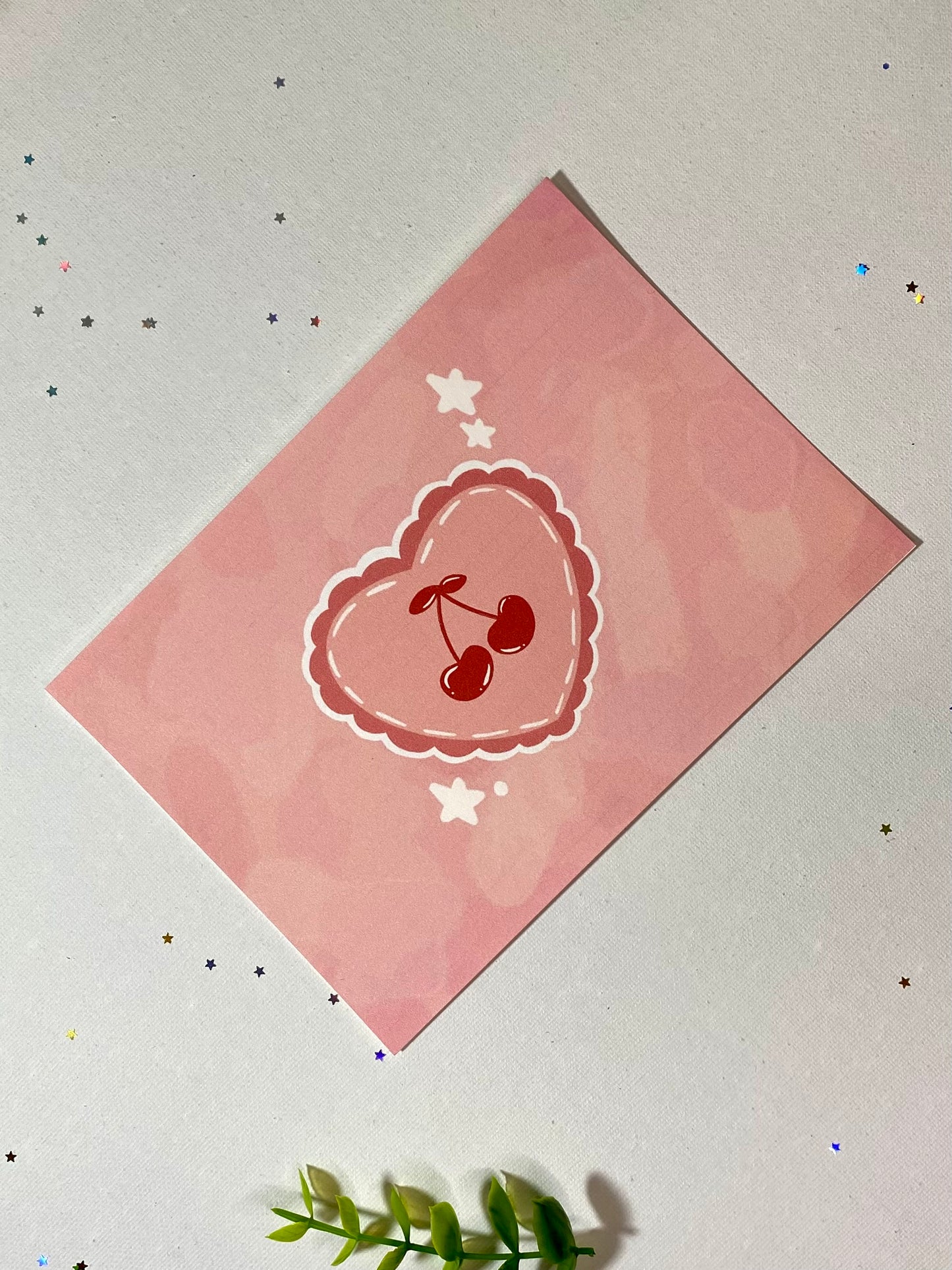 Simple Cherry Heart Art Print