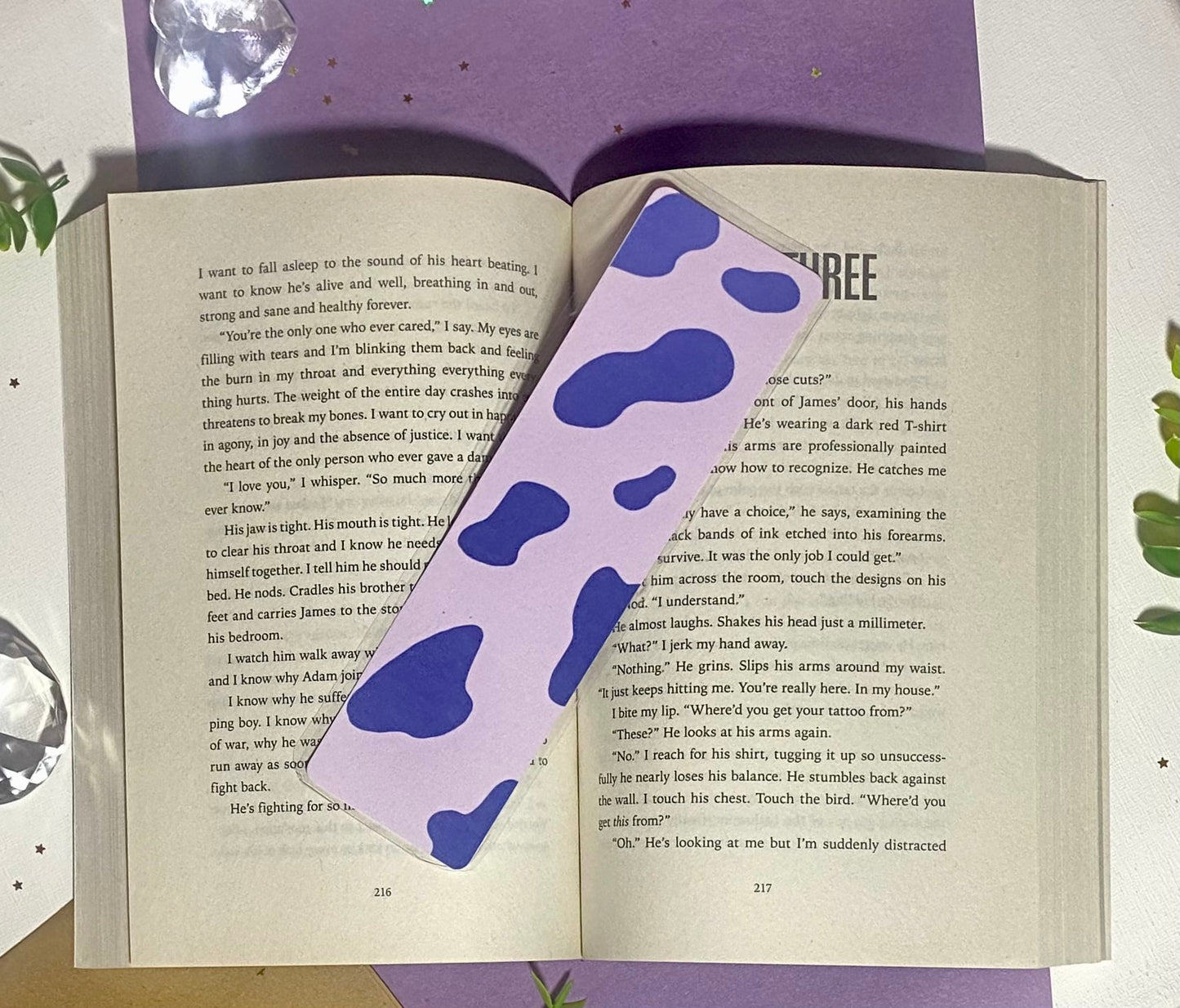 Laminated Cow Print Bookmark