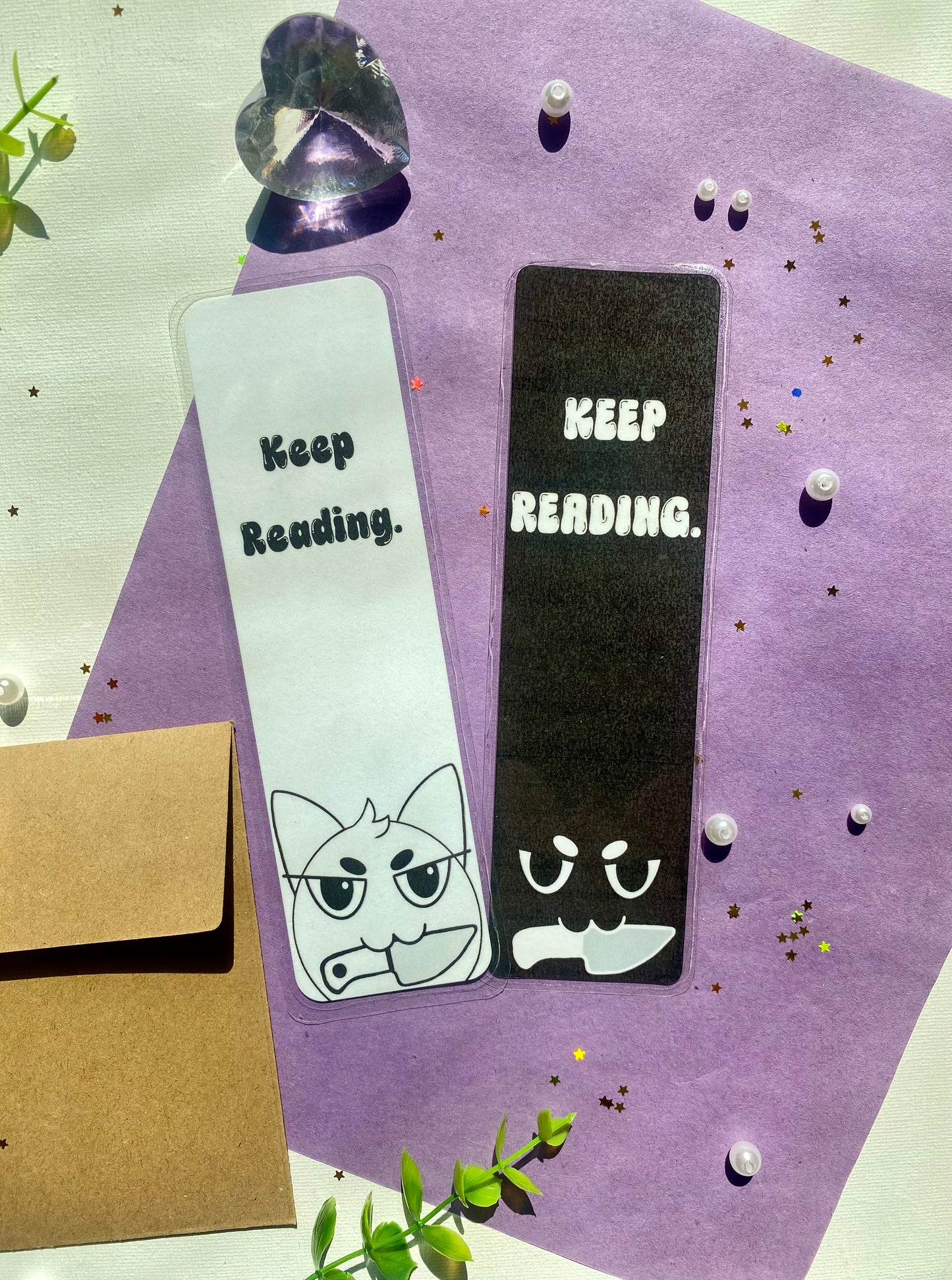 Laminated Keep Reading Evil Cat Bookmark