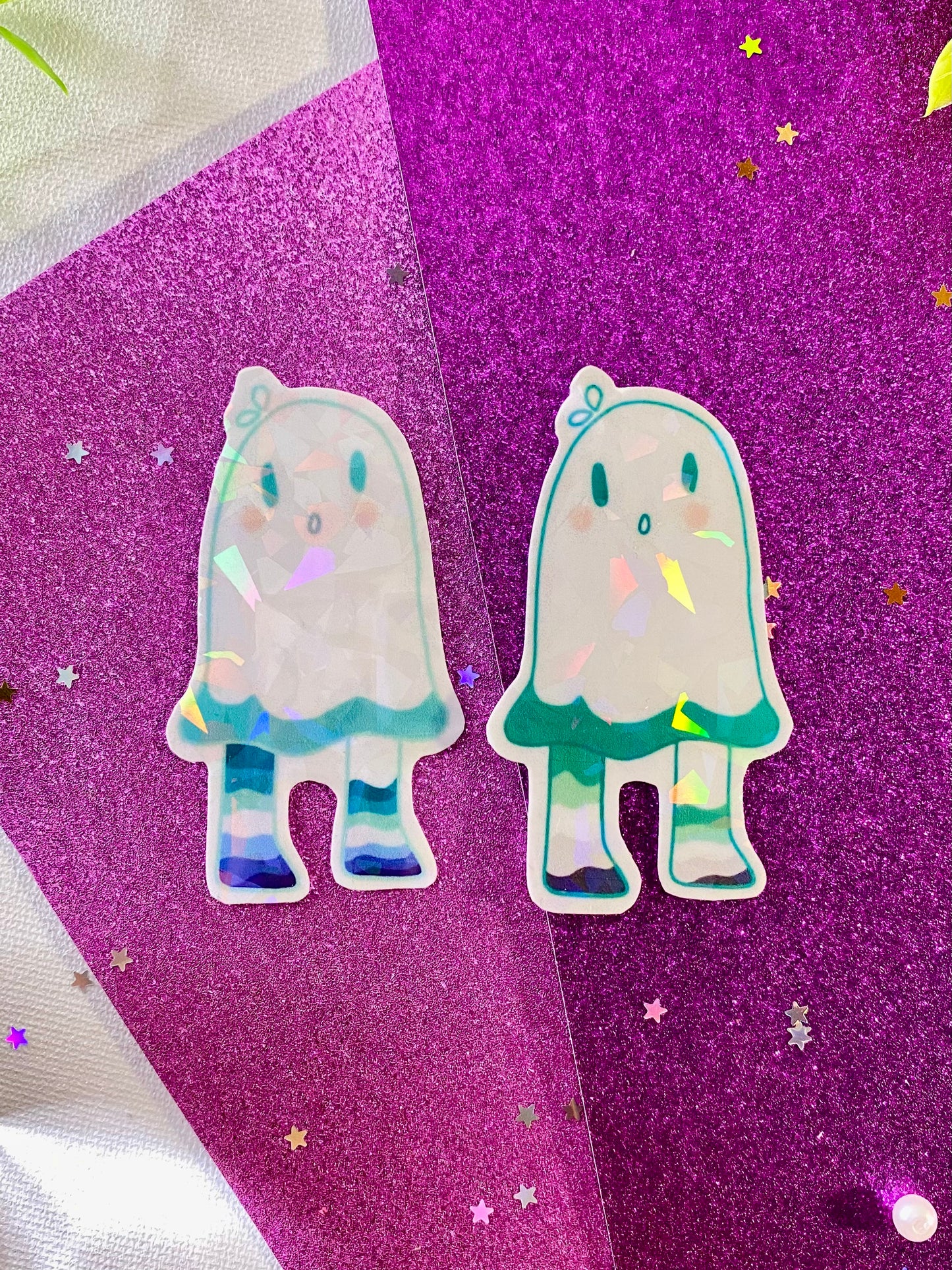 Holographic LGBTQ+ Ghost Stickers