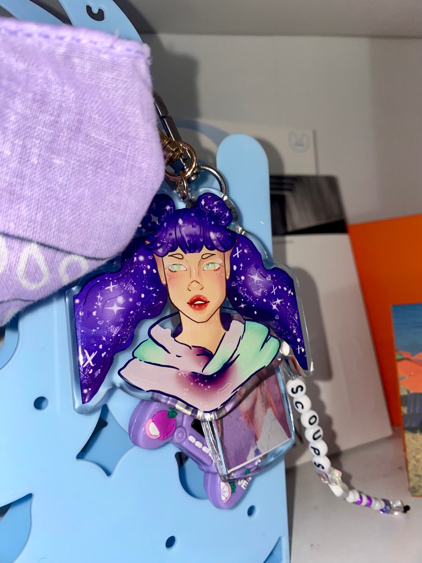 Purple Galaxy Elf Acrylic Keychain