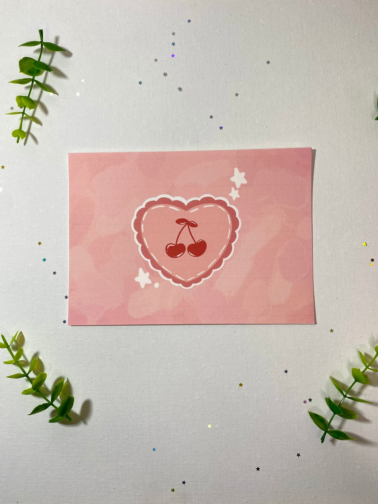 Simple Cherry Heart Art Print