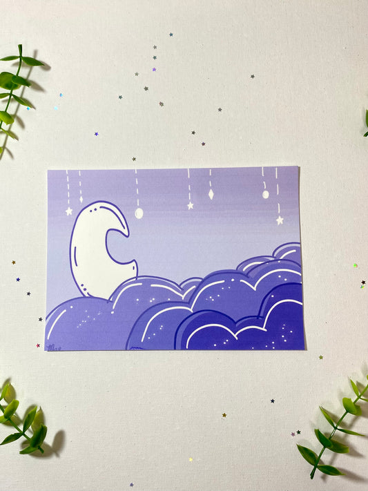 Purple Starry Sky Art Print