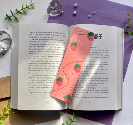 Laminated Strawberry Bookmark
